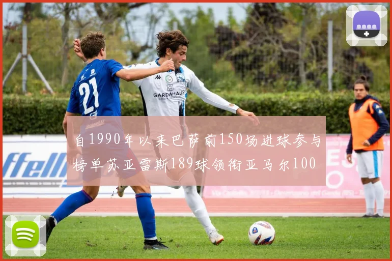 自1990年以来巴萨前150场进球参与榜单苏亚雷斯189球领衔亚马尔100球位列第十